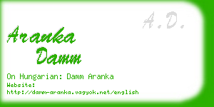 aranka damm business card